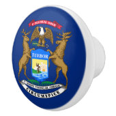 Michigan State Flag Keramische Knop (Rechts)