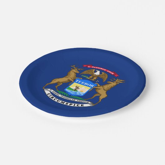 Michigan State Flag Papieren Bordje (Gekanteld)