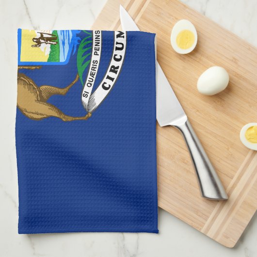 Michigan State Flag Theedoek (Quarter Fold)