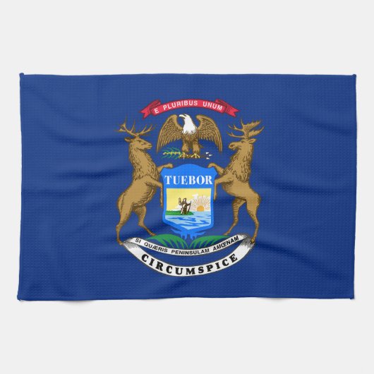 Michigan State Flag Theedoek (Horizontaal)