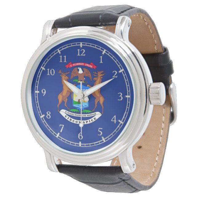 Michigan State Flag Watch Ontwerp Horloge (Gekanteld)