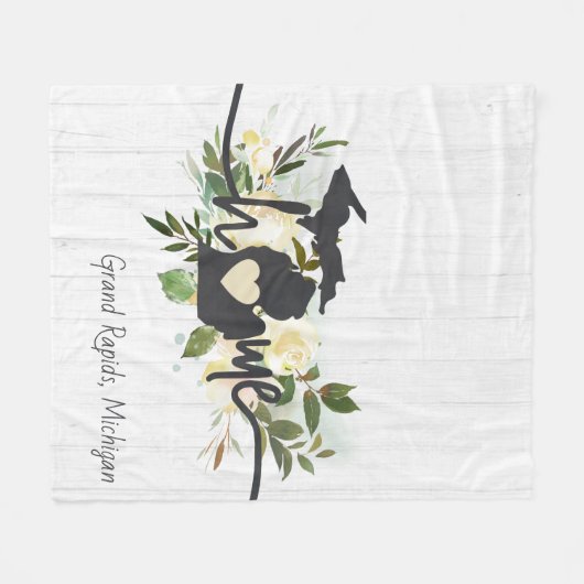 Michigan State heeft uw thuisstad Rustic gepersona Fleece Deken (Voorkant (Horizontaal))