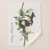 Michigan State heeft uw thuisstad Rustic gepersona Sherpa Deken (Voorkant)