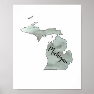 Michigan State Illustration Poster