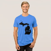 Michigan State Map Belong Tri-Blend Shirt (Voorkant volledig)