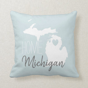Michigan State map love home Kussen