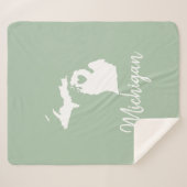 Michigan State map love home Sherpa Deken (Voorkant (horizontaal))