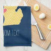 Michigan State Map met Custom Love Heart en Name Theedoek (Quarter Fold)
