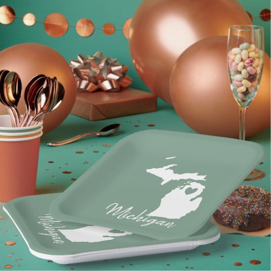 Michigan State Map Papieren Bordje (Multi)
