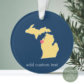 Michigan State Map with Custom Love Heart and Name