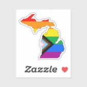 Michigan State Pride LGBTQ Progress Pride Sticker (Vel)