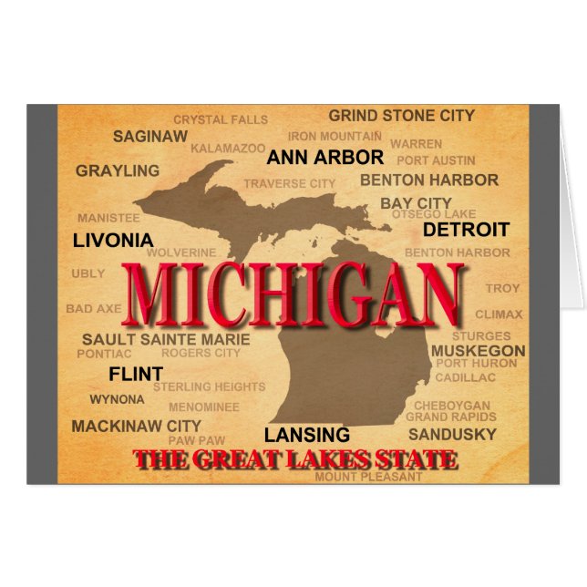 Michigan State Pride Map Silhouette (Voorkant Horizontaal)