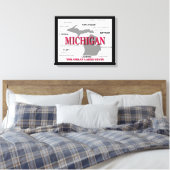 Michigan State Pride Map Silhouette Canvas Afdruk (Insitu (Slaapkamer))