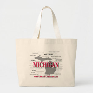 Michigan State Pride Map Silhouette Grote Tote Bag