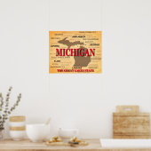 Michigan State Pride Map Silhouette Poster (Keuken)