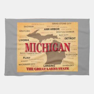 Michigan State Pride Map Silhouette Theedoek