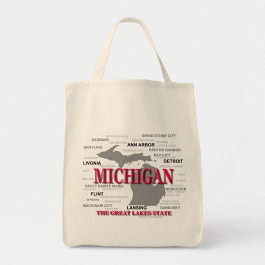 Michigan State Pride Map Silhouette Tote Bag (Voorkant)