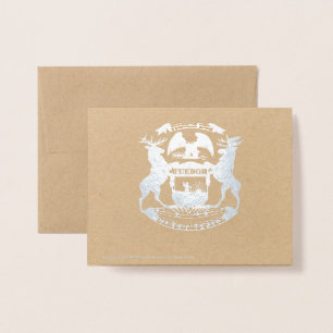 Michigan State Seal and Map ongezouten Folie Kaarten