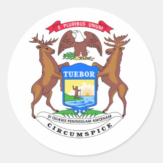 Michigan State Seal Ronde Sticker