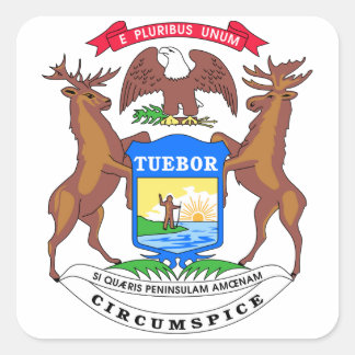 Michigan State Seal Vierkante Sticker