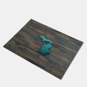 Michigan State Shape Blauwgroen Deurmat (Schuin)