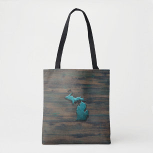 Michigan State Shape Blauwgroen Draagtas