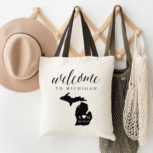 Michigan State Silhouette Wedding Welcome Tas