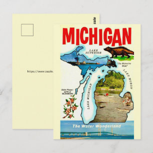 Michigan State Vintage Ansichtkaart Briefkaart