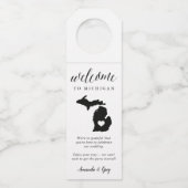 Michigan State Wedding Welcome Favor Flessenhanger (Voorkant)