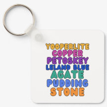 Michigan Steenverzamelaars Rockhound Sleutelhanger