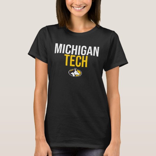 Michigan Tech Huskies gestapeld T-shirt (Voorkant)