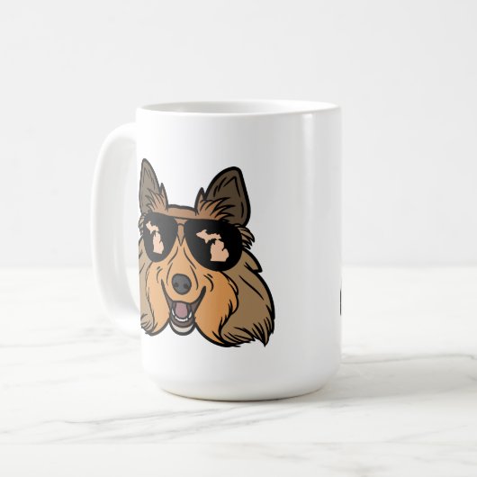 Michigan Theme koffie mok - Sheltie Sheepdog (Voorkant links)