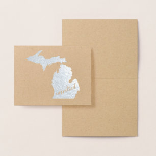 Michigan Typography Michigan State Map ongezouten Folie Kaarten