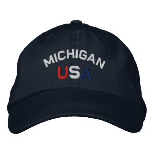Michigan USA Brodé Marine Casquette bleu