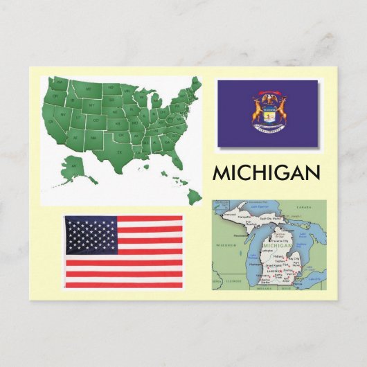 Michigan, Verenigde Staten Briefkaart (Voorkant)