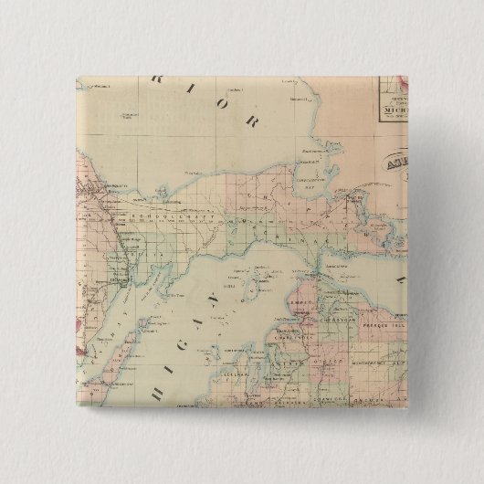 Michigan Vierkante Button 5,1 Cm (Voorkant)