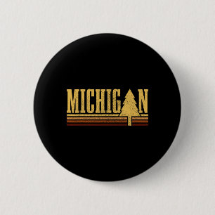 Michigan Vintage Boom Staats trots Kamperen Wandel Ronde Button 5,7 Cm
