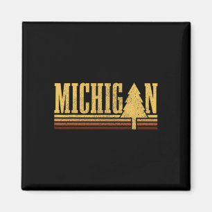 Michigan Vintage Boom Staatstrots Camping Wandelen Magneet