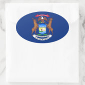 Michigan vlag ovale sticker (Tas)