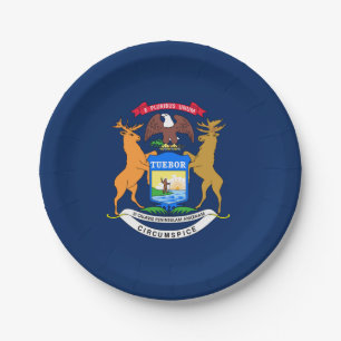 Michigan vlag papieren bordje