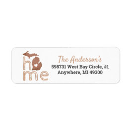 Michigan vulde state silhouette in met thuis etiket