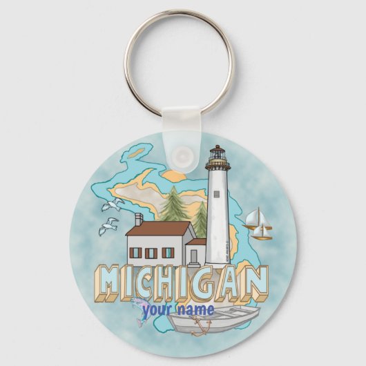 Michigan Vuurtoren sleutelhanger (Voorkant)