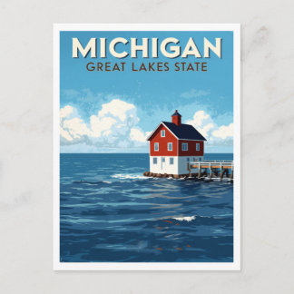 Michigan vuurtorens aan de Grote Meren Briefkaart