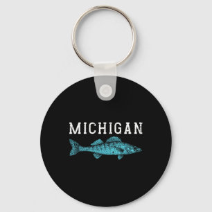 Michigan Walleye Gevist Visser Angler Midwest Sleutelhanger