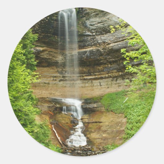Michigan Watervallen Ronde Sticker (Voorkant)