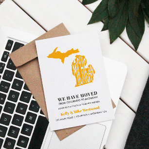 MICHIGAN We hebben verhuisd Nieuw adres Nieuw Home Briefkaart