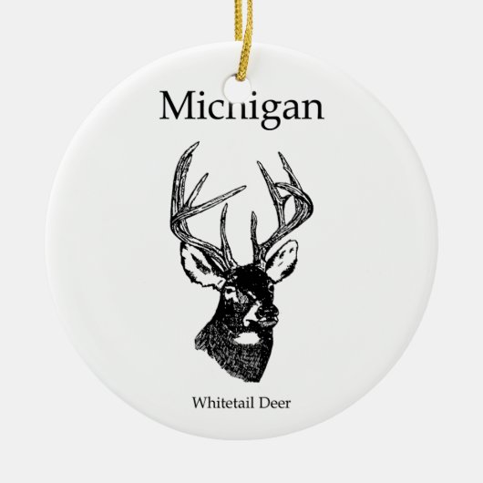 Michigan White Tail Deer Keramisch Ornament (Voorkant)
