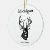 Michigan White Tail Deer Keramisch Ornament (Links)
