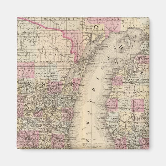 Michigan, Wisconsin Magneet (Voorkant)