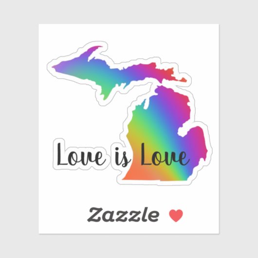 Michigander | liefde is liefde| regenboogtrots sticker (Vel)